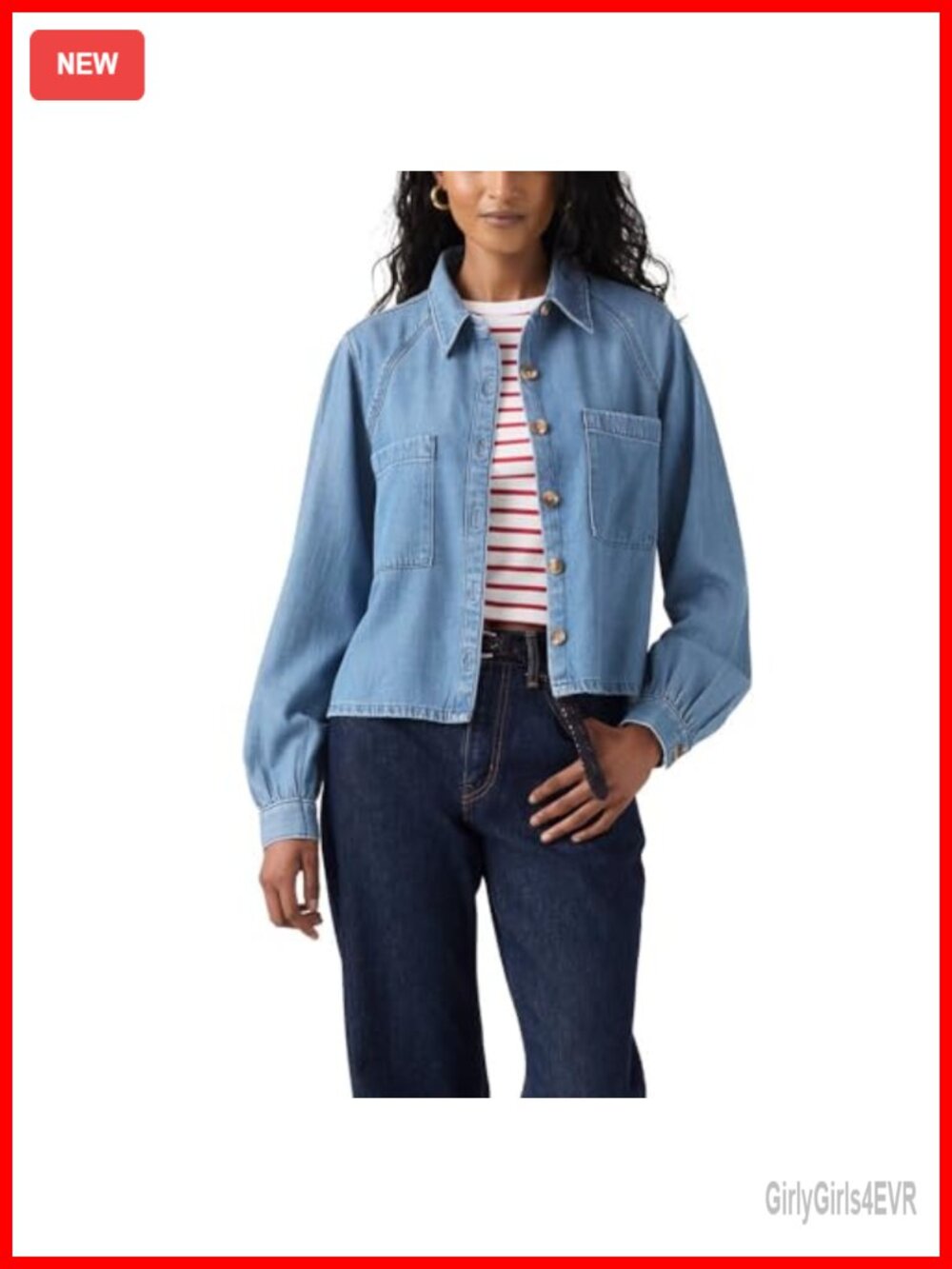 Levi's Tini Long Sleeve Utility Shirt Button-Down Blouse